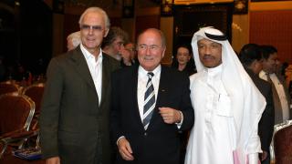 Franz Beckenbauer Mphamed Bin-Haman i Joseph Blatter